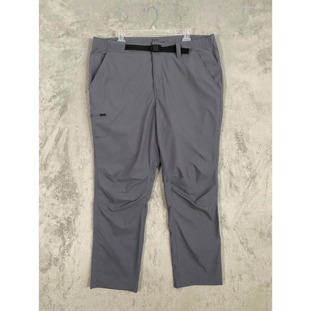 Marmot Hiking Pants Mens 38 Grey Arch Rock Technical Outdoor Stretch Belted